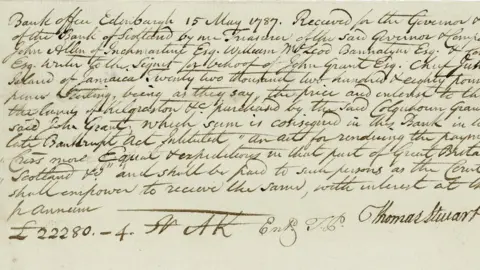 Richard Blake A receipt for the sale of Kilgraston