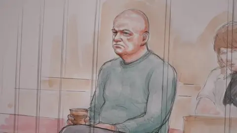 BBC/ Helen Tipper Court sketch of Neil Foden