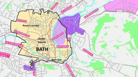 BANES Council Clean Air Zone map