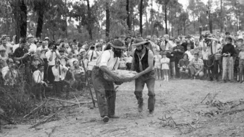 Dunolly Museum Re-enacting the great find