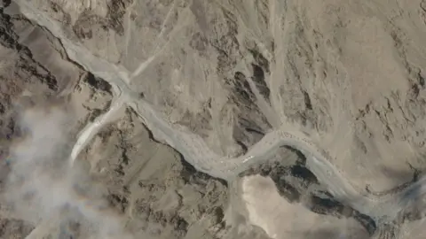 Reuters A satellite image taken over Galwan Valley in Ladakh, India, parts of which are contested with China, 16 June 2020, in this handout obtained from Planet Labs