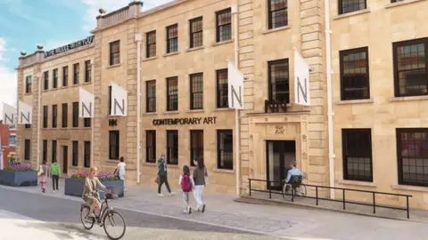 Dark Wolf Visuals Artist's impression of the renovation of five-storey, 24 Guildhall Road in Northampton