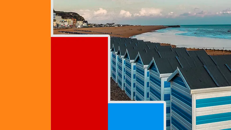 BBC A bar chart over a picture of Hastings beach