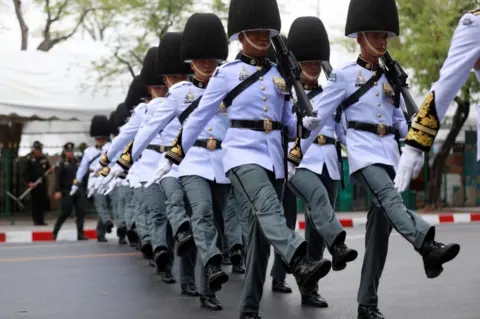 Reuters Royal Guards march during the coronation of King Maha Vajiralongkorn in Bangkok, 4 May
