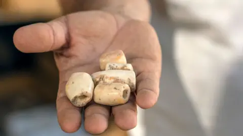 Israel Antiquities Authority Beads made of obsidian