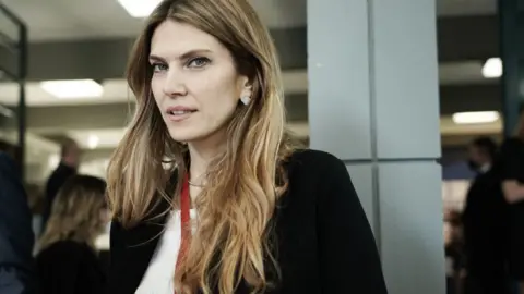 Getty Images Eva Kaili was unable to appear before judges on Wednesday and will remain in jail until 22 December (file pic)