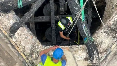 MantaRay Blackened bell frame at St Mary's