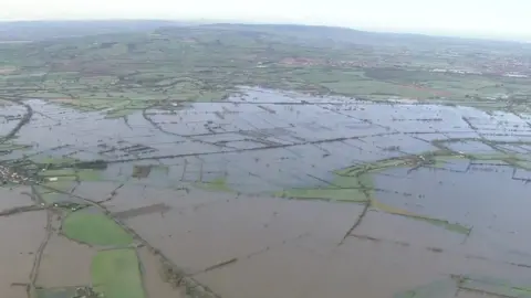 BBC Aerial footage of the Somerset Levels