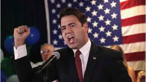 Getty Images Danny O'Connor on election night in special election in Ohio