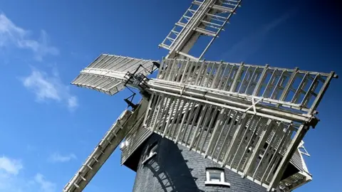 The sails of Shirley Windmill