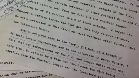 Hansons Extracts from Sam Longson's letter