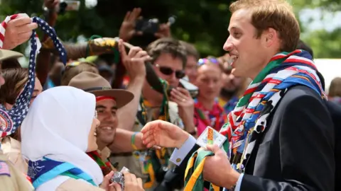 PA Media Prince William meets Scouts and Guides