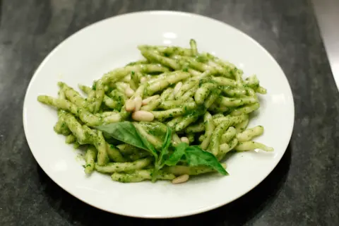 Joe Kohen/Getty Images A plate of pasta with pesto