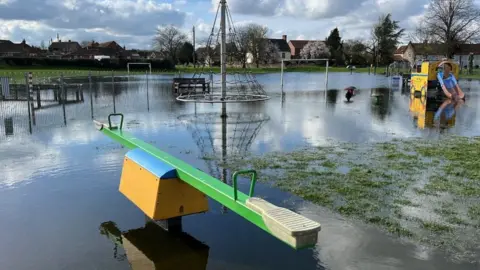 Richard Knights/BBC Flooding in South Creake in Norfolk