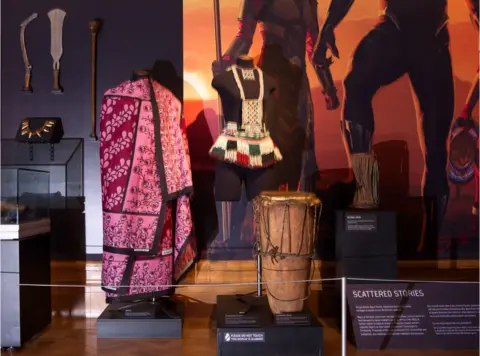 BBC The exhibition also features objects from the museums African collections dating back to 1800s