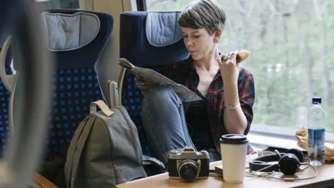 Getty Images Woman train passenger