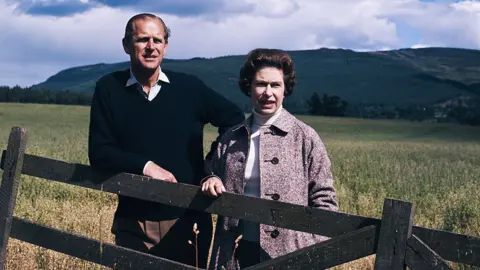 Fox Photos Queen Elizabeth II and Prince Philip at Balmoral, Scotland, 1972