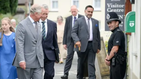 Getty Images Prince Charles arrives in Myddfai, Carmarthenshire