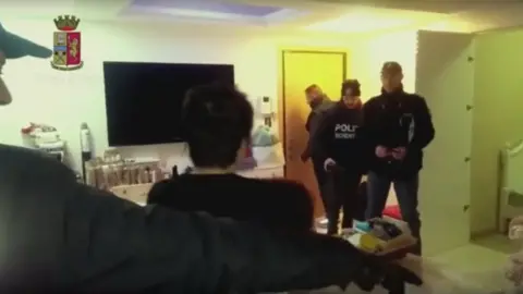 Italian police Screen grab of video shows the operation by Italian police