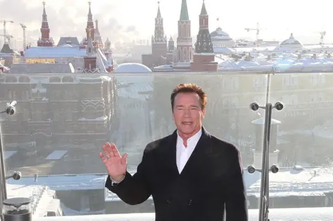 Getty Images Arnold Schwarzenegger in Moscow in January 2013