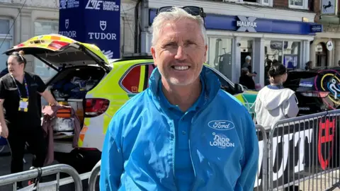 Lauren Carter/BBC Scott Sunderland at Ride London in Saffron Walden