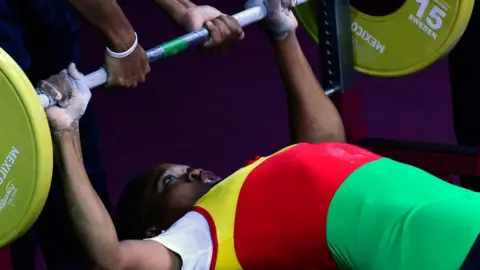 AFP Fifi Loukoula taking part in the women's up to 67kg category in Mexico City, Mexico - Wednesday 6 December 2017