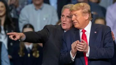 Getty Images Donald Trump and Kevin McCarthy on the campaign trail in 2020