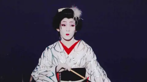 Wikimedia Commons An onnagata performer in Japanese Kabuki theatre