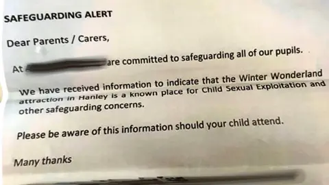 Letter sent to parents