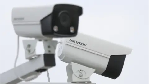 Getty Images Chinese-made Hikvision security cameras