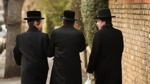 Getty Images Jewish boys walking down street