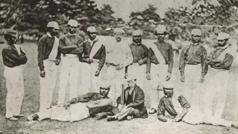 Cricket Australia The members of the 1868 tour pose for a portrait