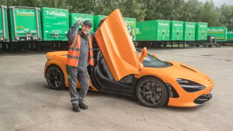Omaze UK Andrew Olsen with a McLaren 720S Spider