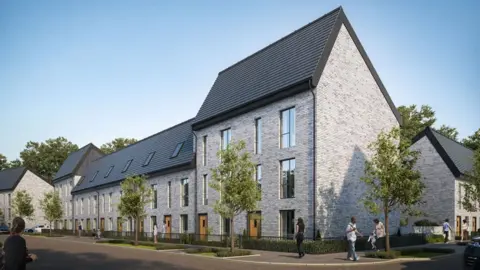 Rochdale Council Central Retail Park artist's impression of new homes