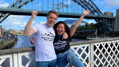 April Napala The pair in Newcastle after finishing