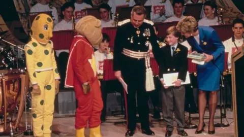 Getty Images SuperTed and Spotty with the Princess of Wales and Prince William