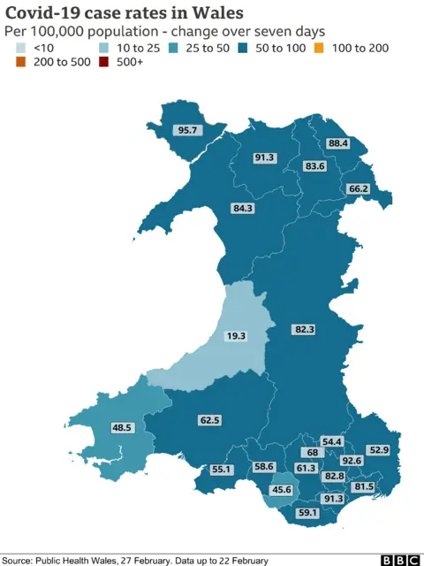 Map of case rates