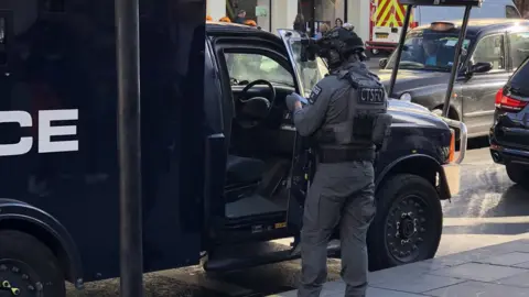 Colin Blomfield Armed police at the scene