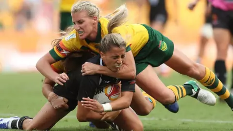 Getty Images Action from the Australia v New Zealand 2017 women's final