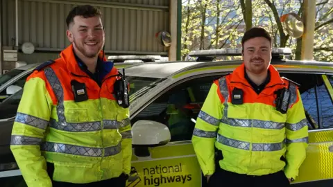 Oli Constable/BBC George Mitchell and Tom Thackray-Collier