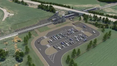 Network Rail Scotland Illustration of planned new station at Dalcross