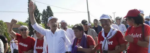 Getty Images Kilicdaroglu began the march on June 15