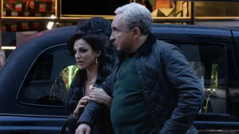 Dean Rogers/Studio Canal Marisa Abela as Amy Winehouse and Eddie Marsan as Mitch Winehouse