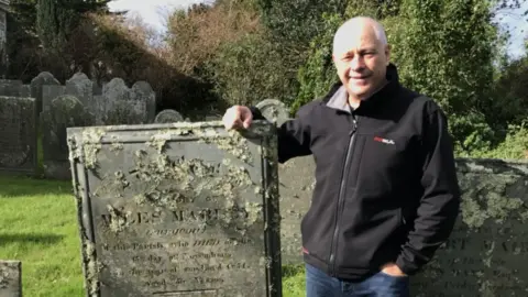 Barry West Barry West with headstone