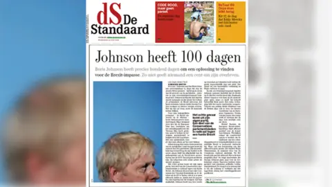 BBC Monitoring Front cover of De Standaard