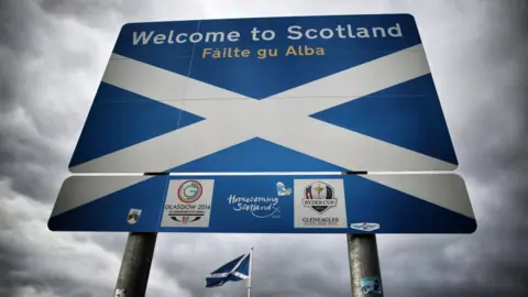 Getty Images The "Welcome to Scotland" sign