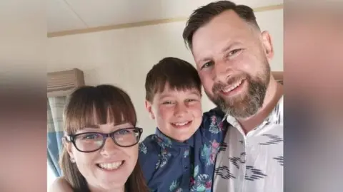 family photo Rhian Grove, Harvey and dad Phill