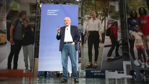 Getty Images Ford CEO Jim Hackett speaks on stage during City of Tomorrow Symposium presented by Ford Motor Company at Fort Mason Center on August 17, 2017 in San Francisco, California.
