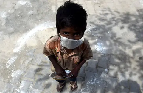 Getty Images A street kid in India during coronavirus