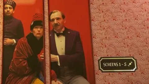 Interior of Chester's Picturehouse with scene from The Grand Budapest Hotel